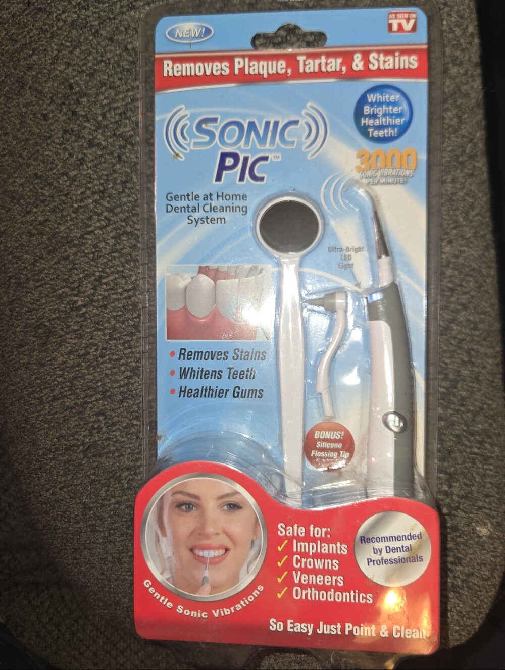 Sonic Pic Removes Plague, Tartar, & Stains Spark Innovators Corp New Sealed